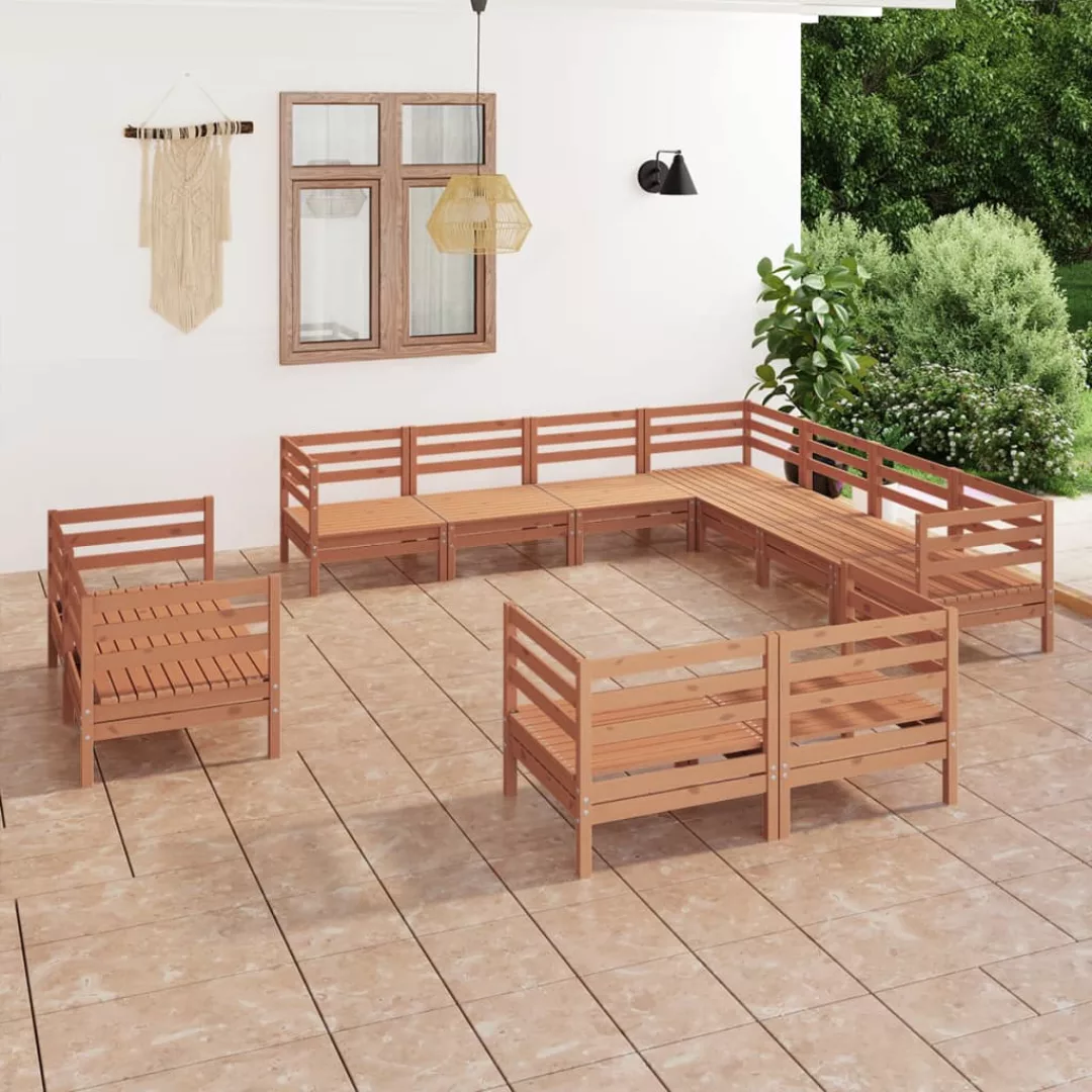 11-tlg. Garten-lounge-set Massivholz Kiefer Honigbraun günstig online kaufen