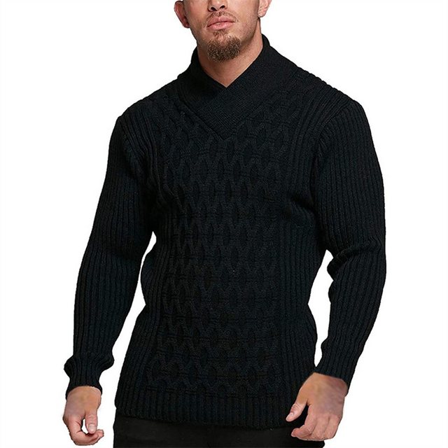 RUZU UG Longsleeve Rollkragen-Pullover Pulli Herren Sweaterjacke ohne Kapuz günstig online kaufen