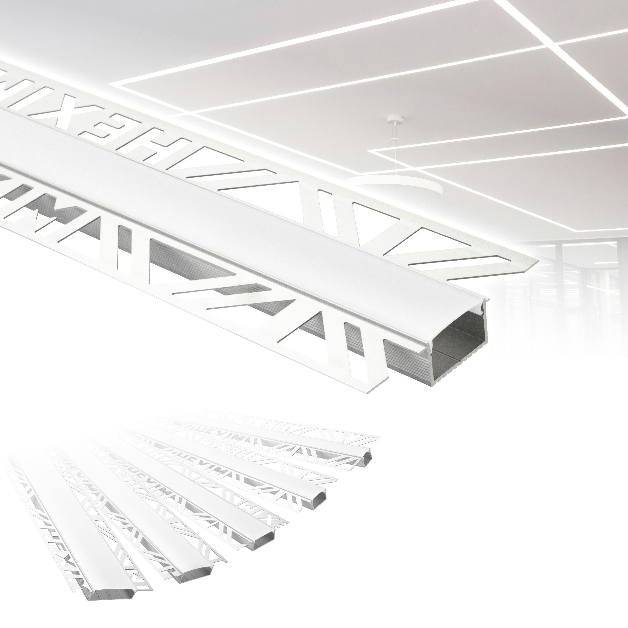 Hexim LED-Stripe-Profil 2m Trockenbauprofil Alu LED günstig online kaufen