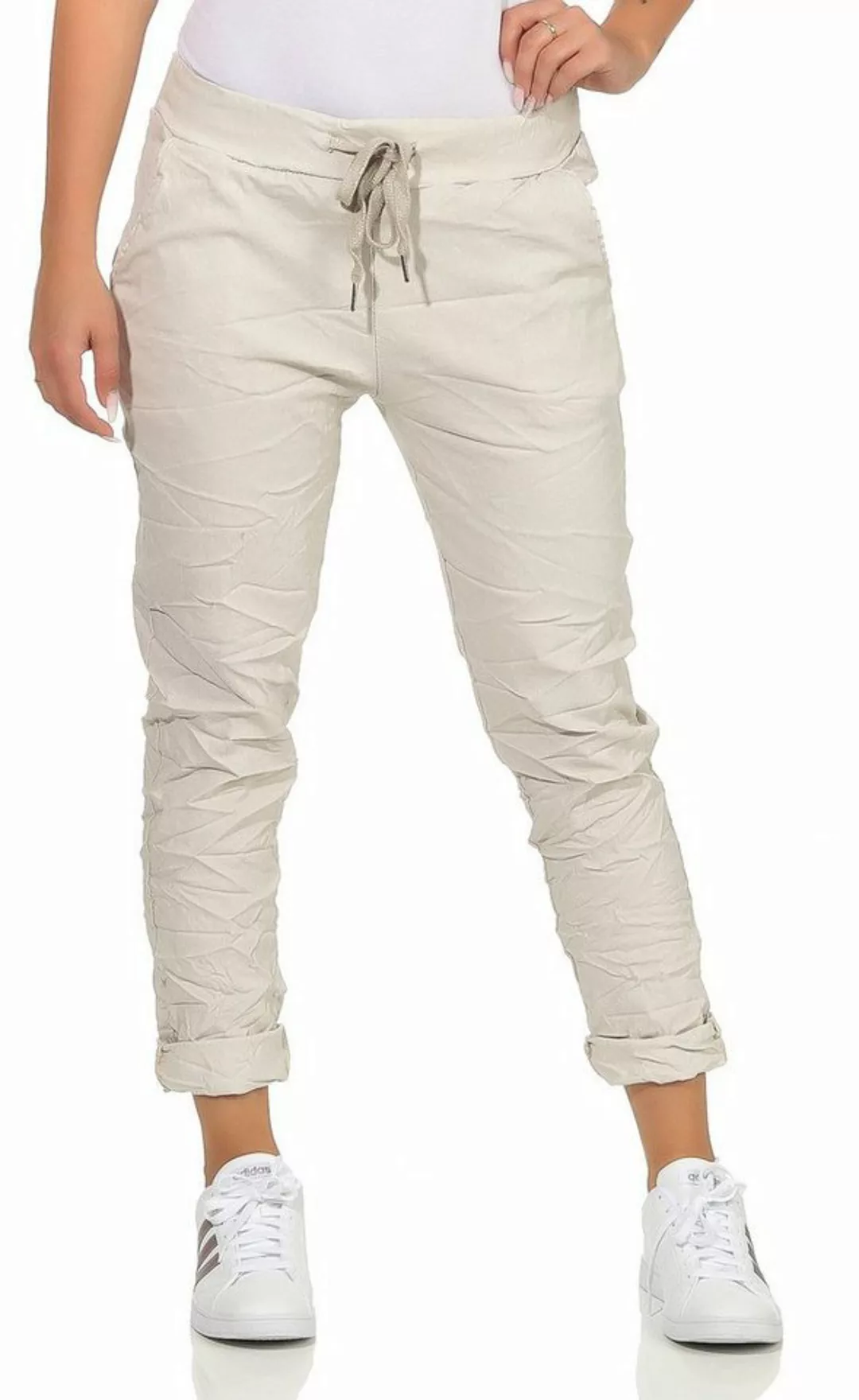 CLEO STYLE Stoffhose Damen Jogginghose 88 Beige günstig online kaufen