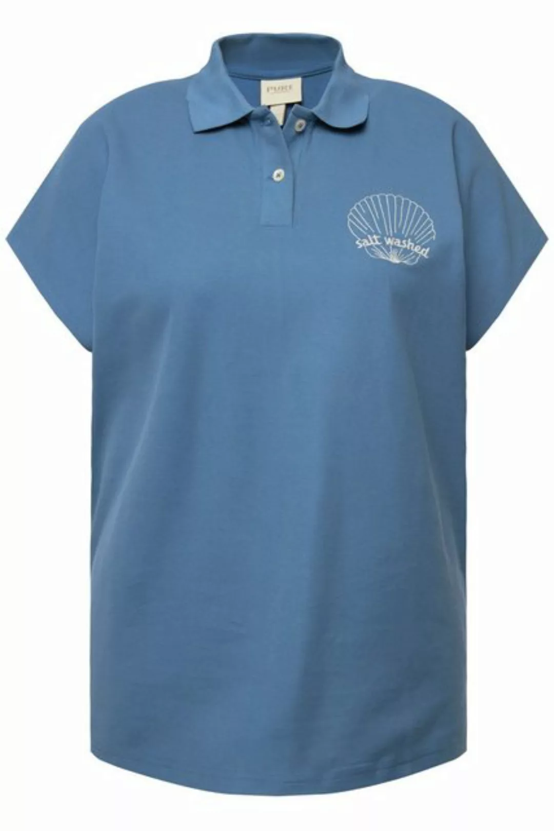 Ulla Popken Poloshirt Poloshirt Stickerei Polokragen Halbarm günstig online kaufen