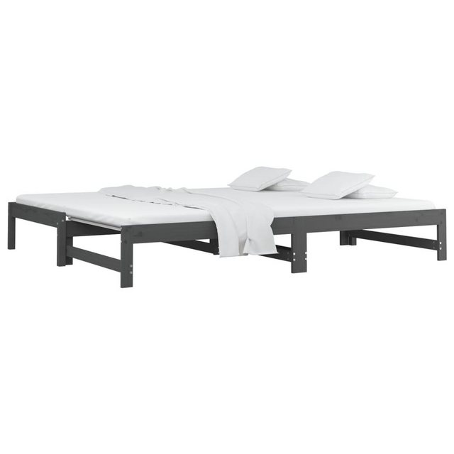 furnicato Bett Tagesbett Ausziehbar Grau 2x(90x200) cm Massivholz Kiefer (1 günstig online kaufen