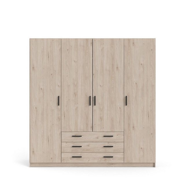 ebuy24 Kleiderschrank Spell Kleiderschrank B183 cm 4 Türen und 3 Schubla günstig online kaufen