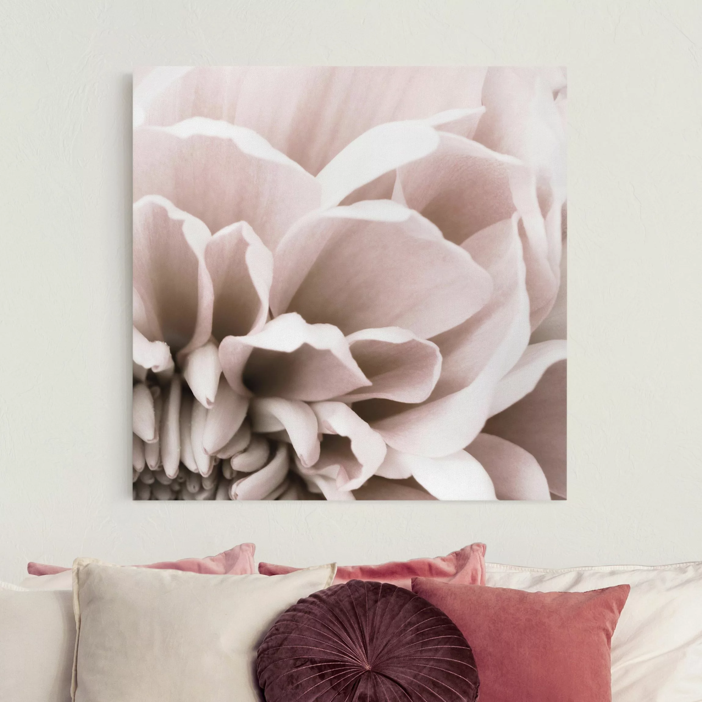 Leinwandbild Chrysantheme in Altrosa II günstig online kaufen