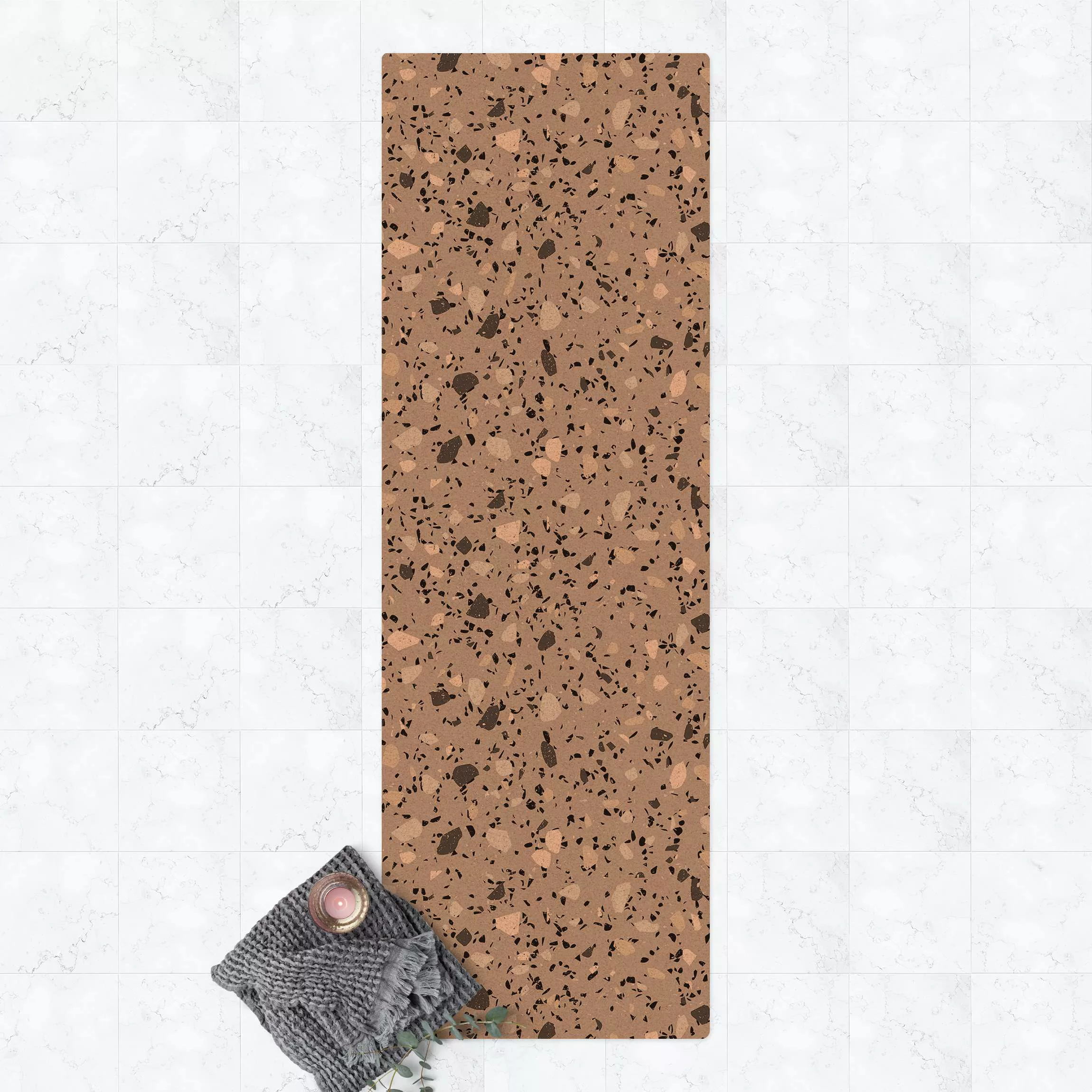 Kork-Teppich Detailliertes Terrazzo Muster Massa günstig online kaufen