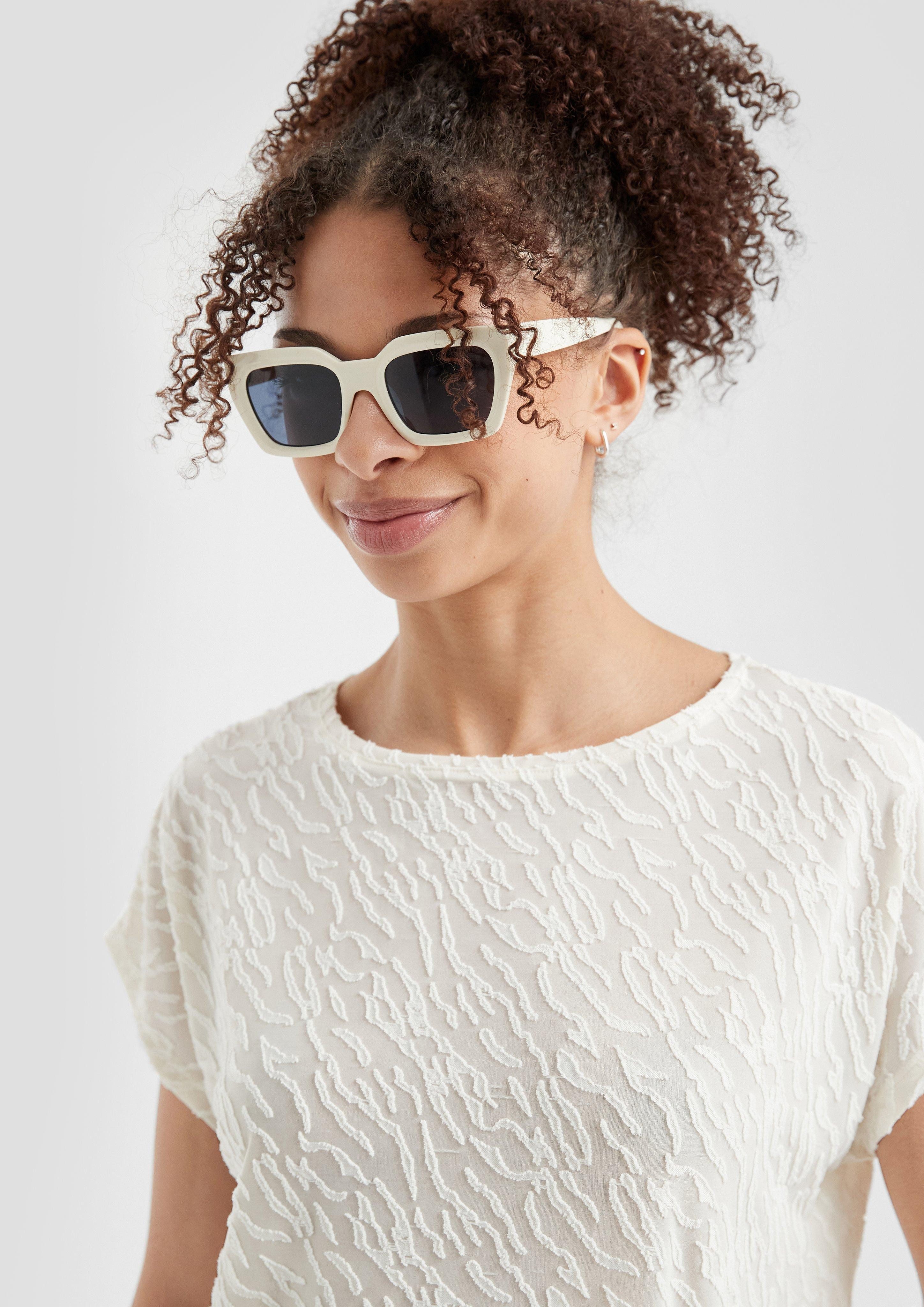 QS Kurzarmshirt Leicht transparentes Oversize-Shirt mit günstig online kaufen