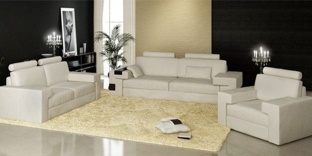 JVmoebel Sofa Moderne Luxus Sofagarnitur 3+2+1 Beige Beleuchtung Möbel Neu, günstig online kaufen