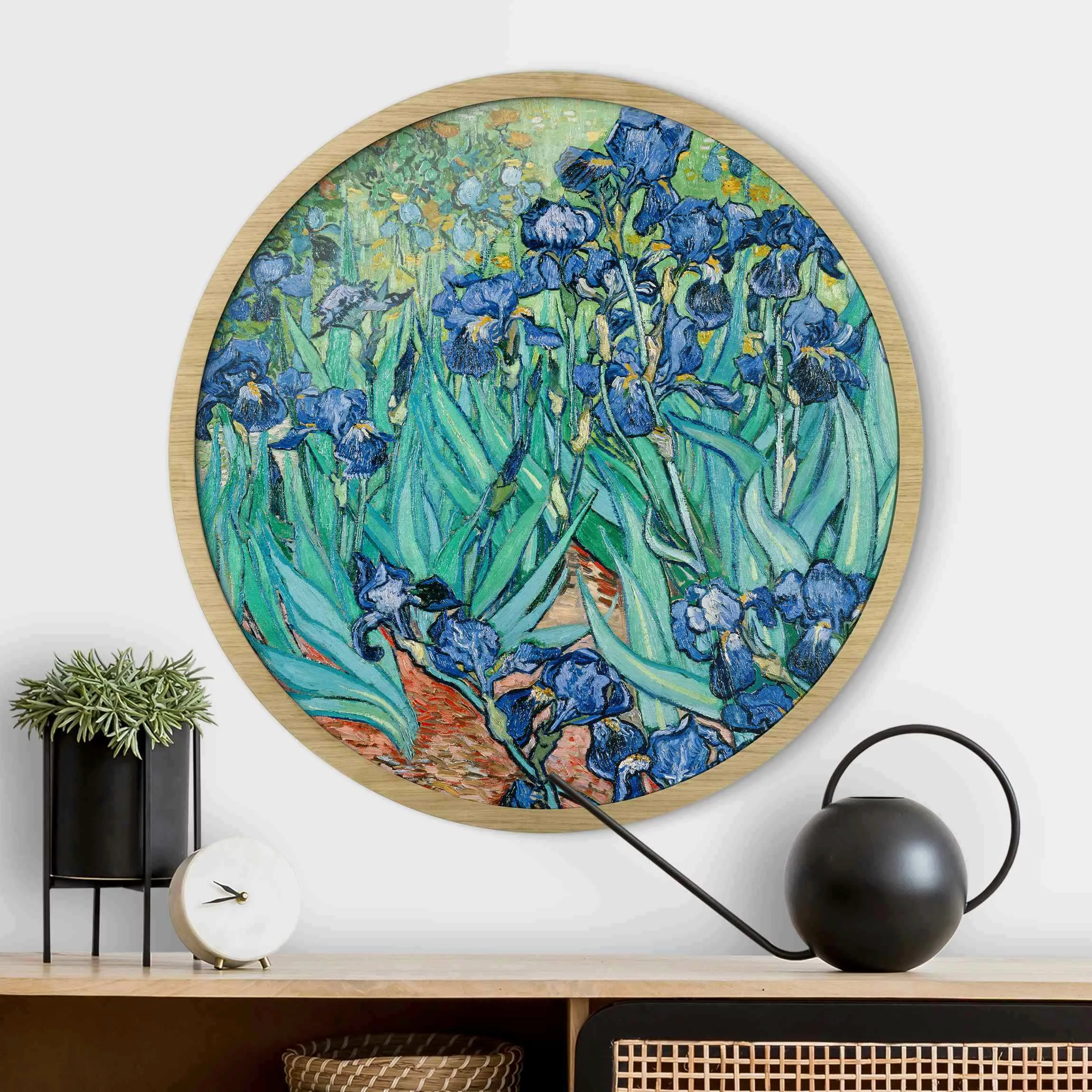Rundes Gerahmtes Bild Vincent van Gogh - Iris günstig online kaufen