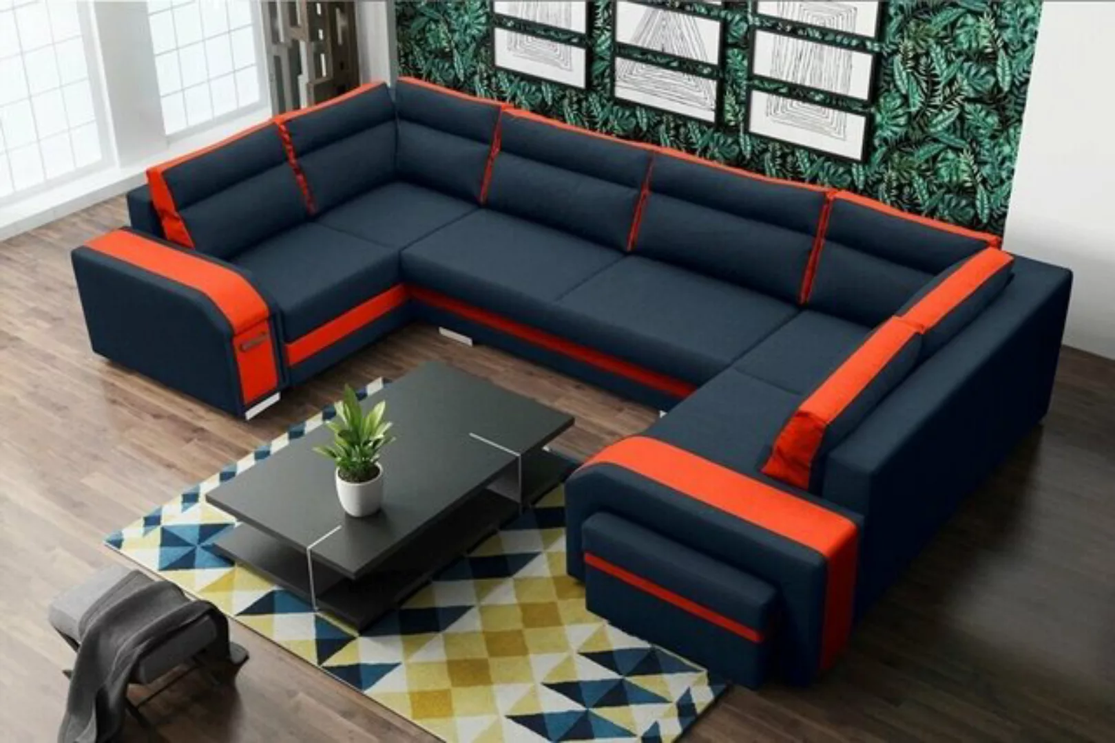 JVmoebel Ecksofa, XXL Wohnlandschaft Ecksofa Sofa Couch Polster Garnitur Ec günstig online kaufen