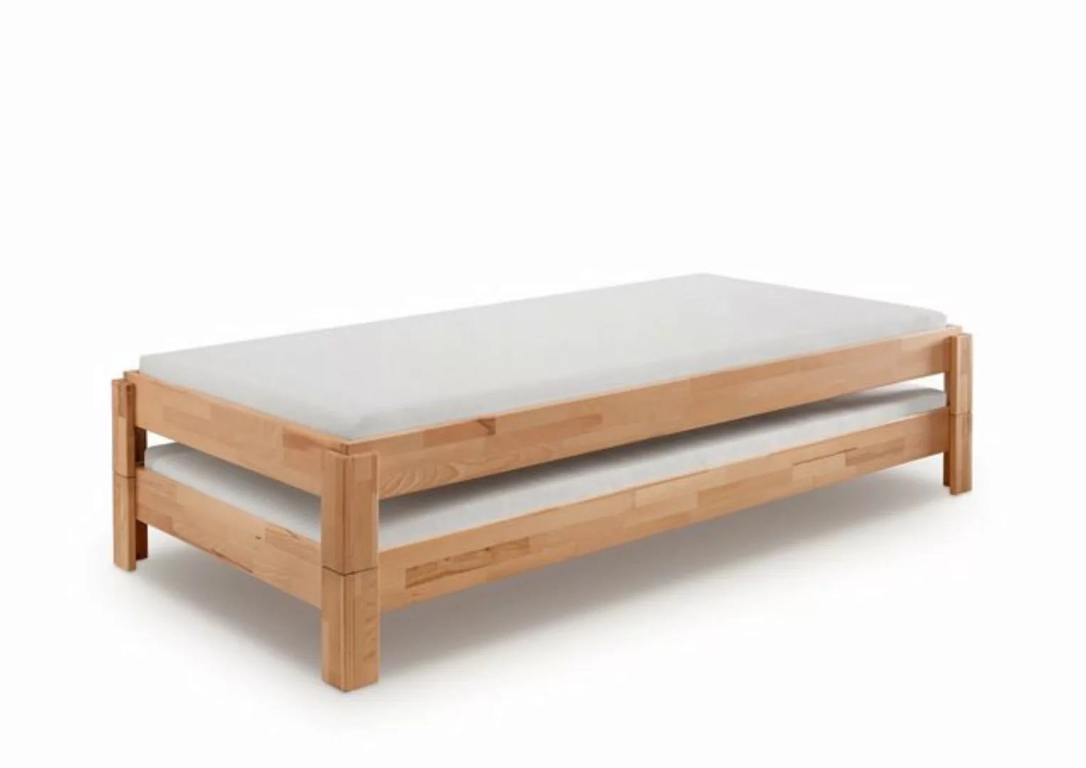 Main Möbel Stapelbett 2er-Set Stapelbett 90x200cm 'Dubi' Buche massiv natur günstig online kaufen