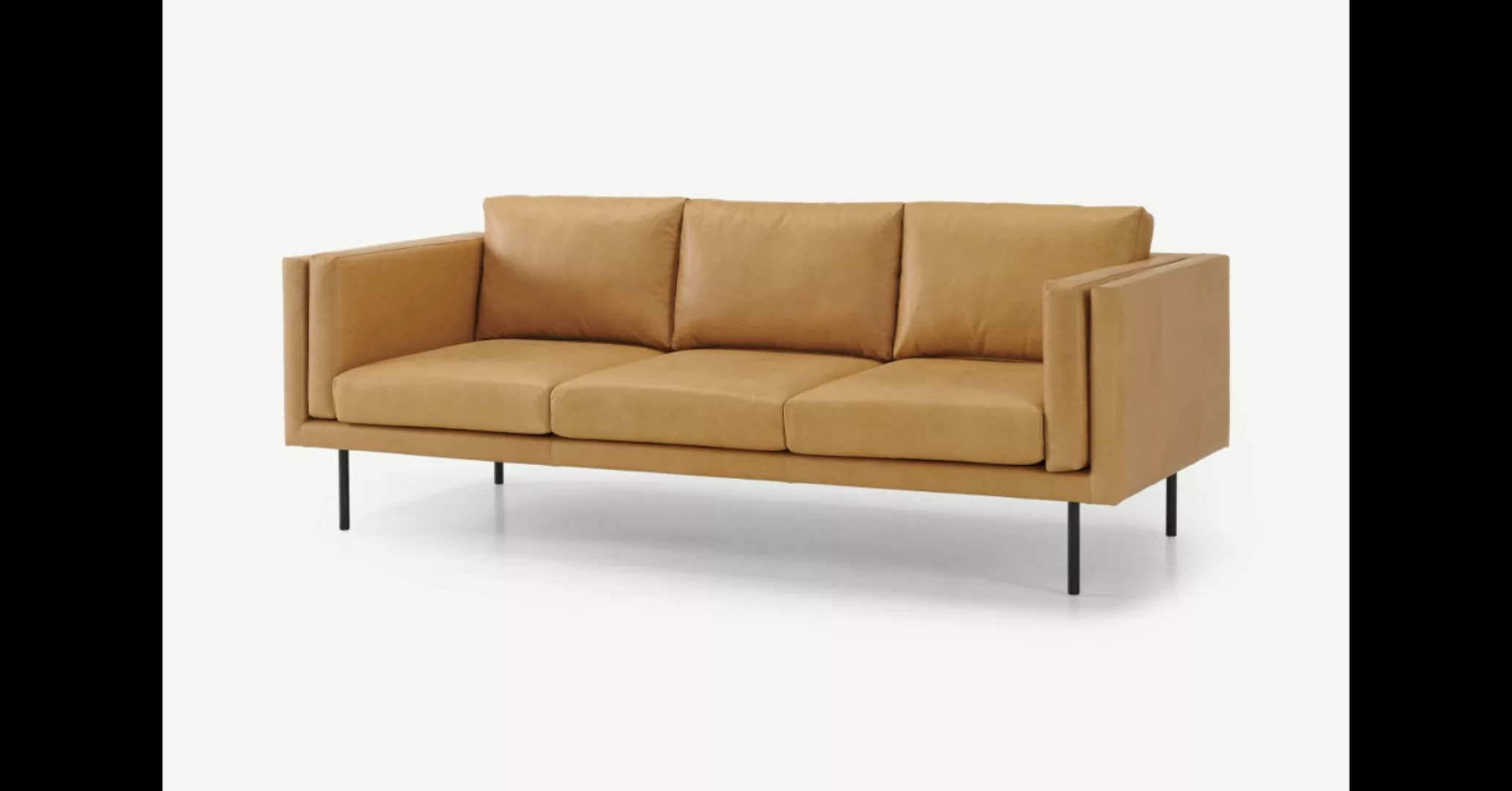 Savio 3-Sitzer Sofa, Leder in Karamellbraun - MADE.com günstig online kaufen