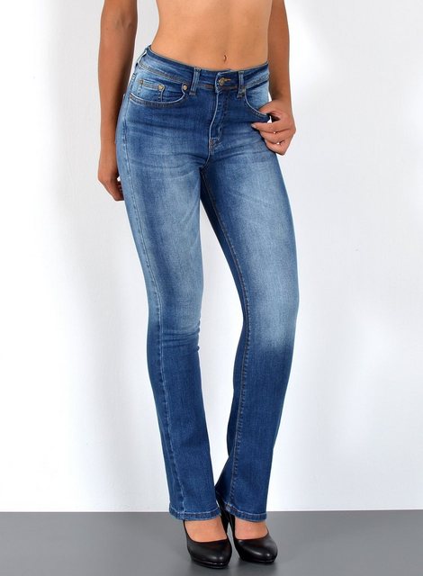 ESRA Bootcut-Jeans Damen Bootcut Jeans High Waist Schlaghose weite Jeans bi günstig online kaufen