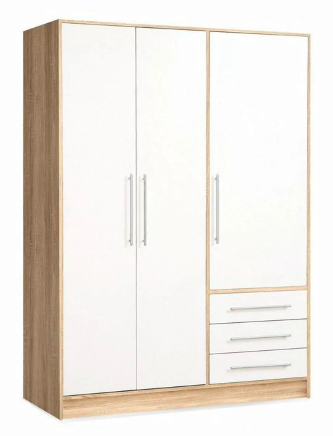 expendio Kleiderschrank Junis Drehtürenschrank Sonoma Eiche weiss 145x200x6 günstig online kaufen