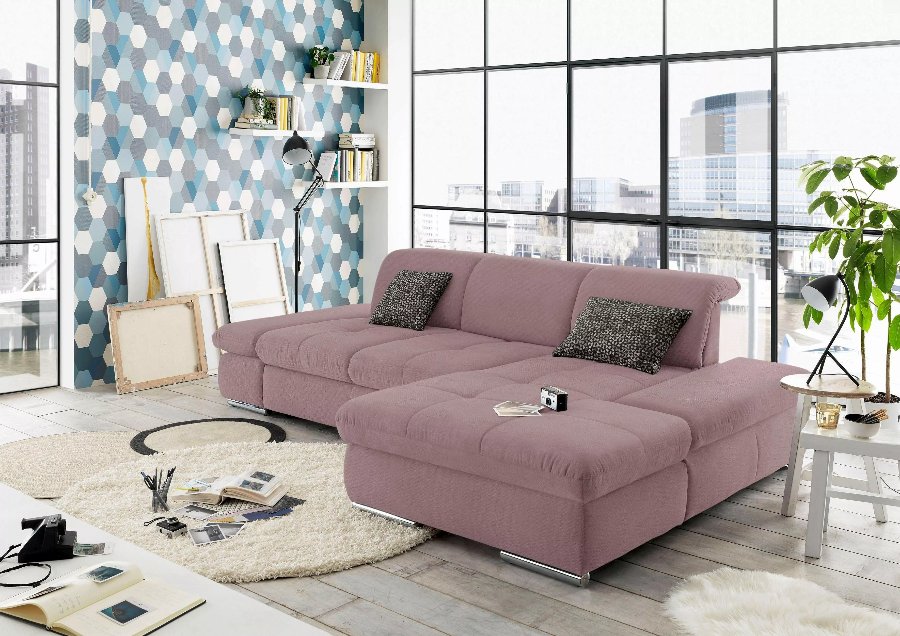 set one by Musterring Ecksofa "SO4100 V", mit verstellbaren Kopfteilen, wah günstig online kaufen