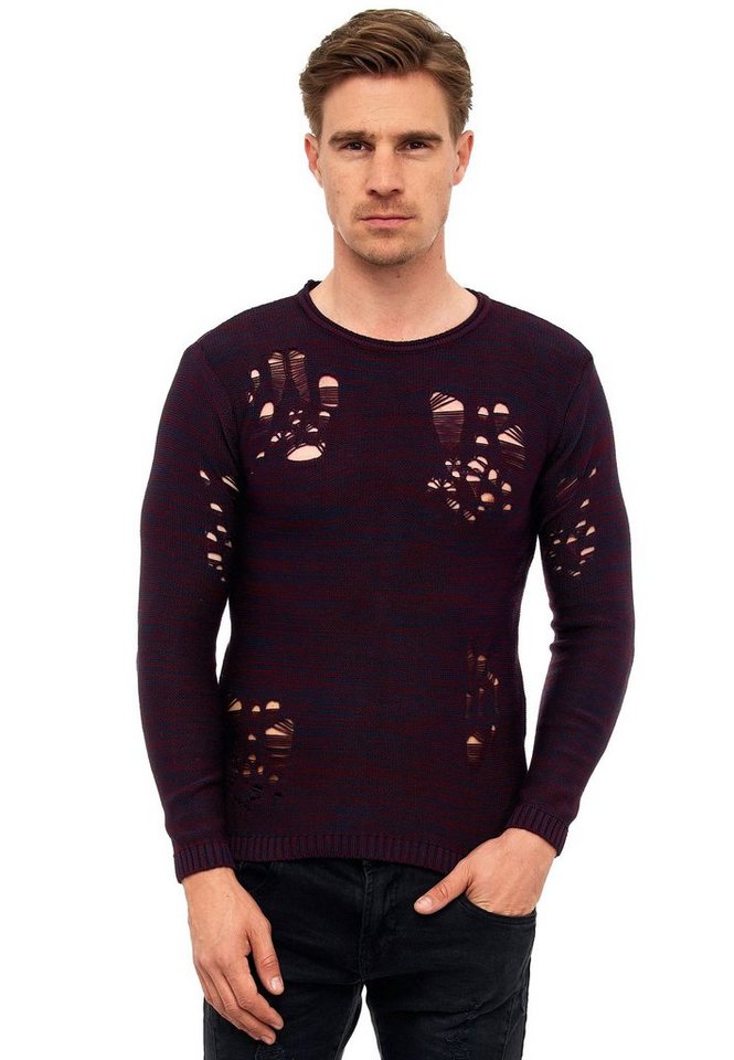 Rusty Neal Strickpullover im angesagten Used-Design günstig online kaufen