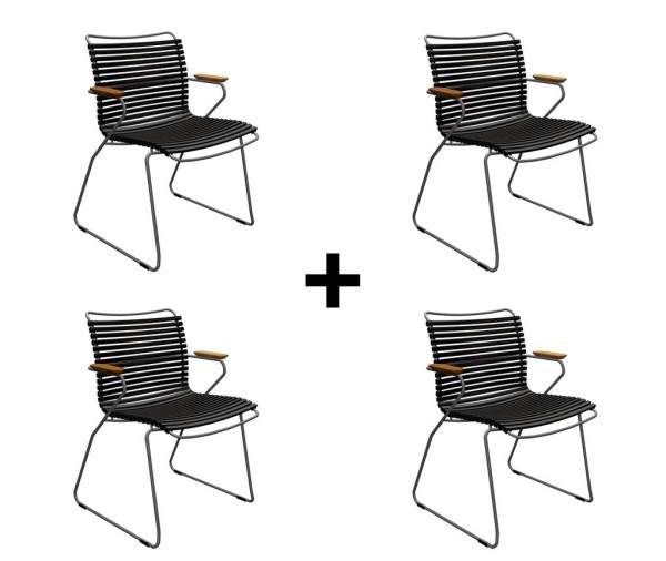 Sparset 4 tlg. Stuhl Click schwarz günstig online kaufen