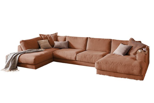 KAWOLA Wohnlandschaft MADELINE, Sofa U-Form Cord, Longchair rechts od. link günstig online kaufen