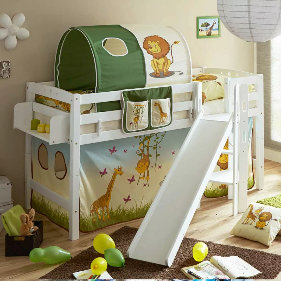 Kinder Einzelbett im Zootier Design Rutsche günstig online kaufen