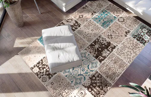 my home Teppich »Darian«, rechteckig, 6 mm Höhe, Wohnzimmer günstig online kaufen