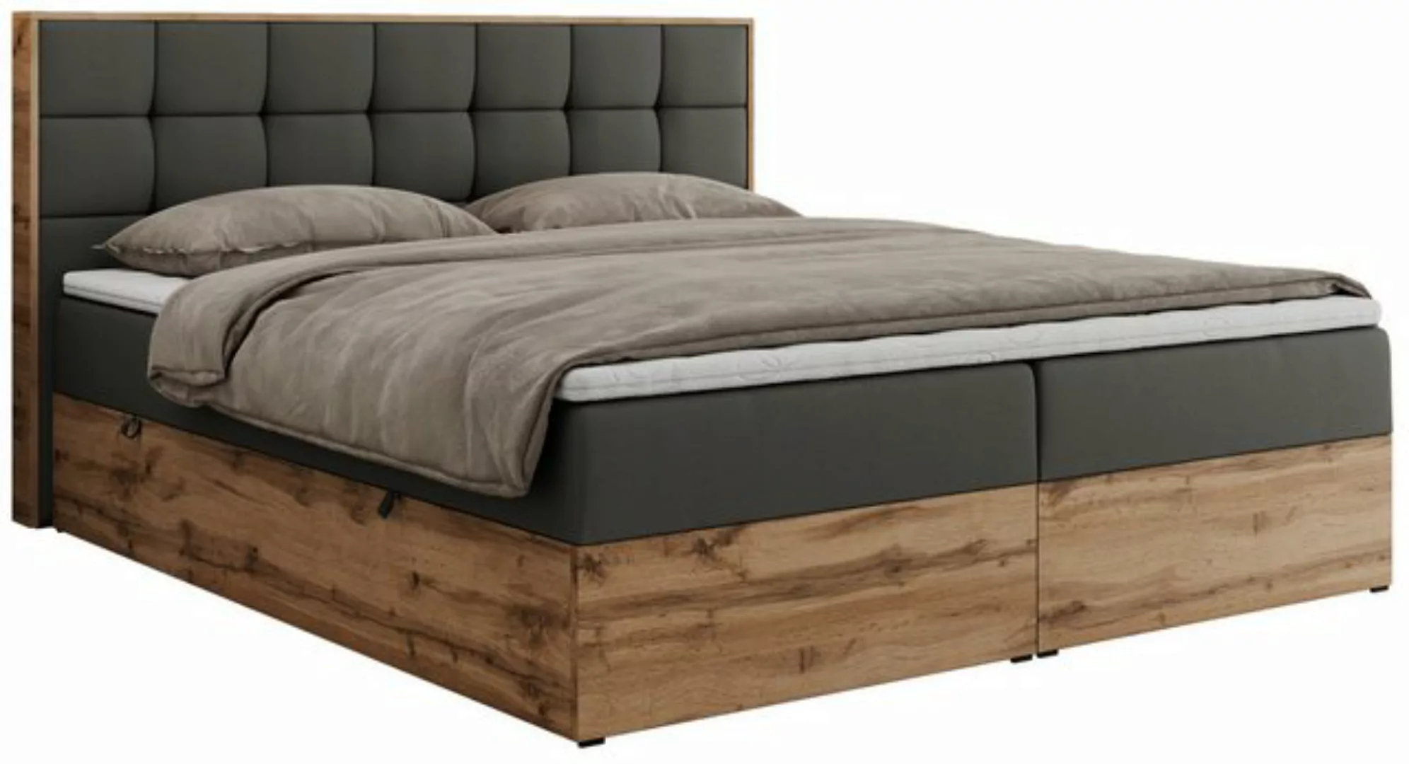 MKS MÖBEL Boxspringbett ALBERO 1 (Set, Packung, Massivholzbett, topper T25, günstig online kaufen