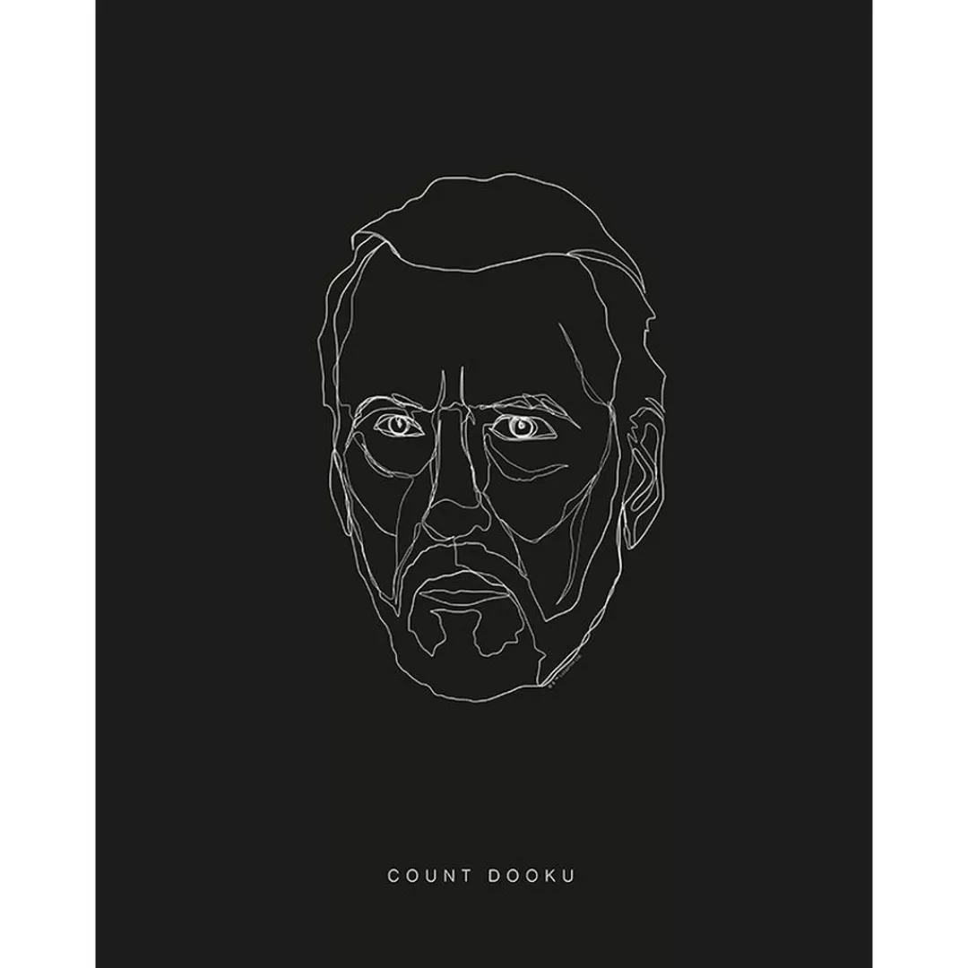 Komar Poster Star Wars Lines Dark Side Dooku Star Wars B/L: ca. 40x50 cm günstig online kaufen