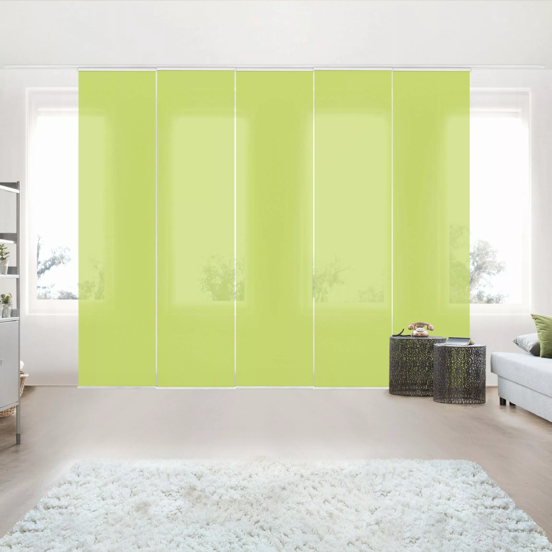Bilderdepot24 Schiebegardine modern Flächenvorhang blickdicht Frühlingsgrün günstig online kaufen