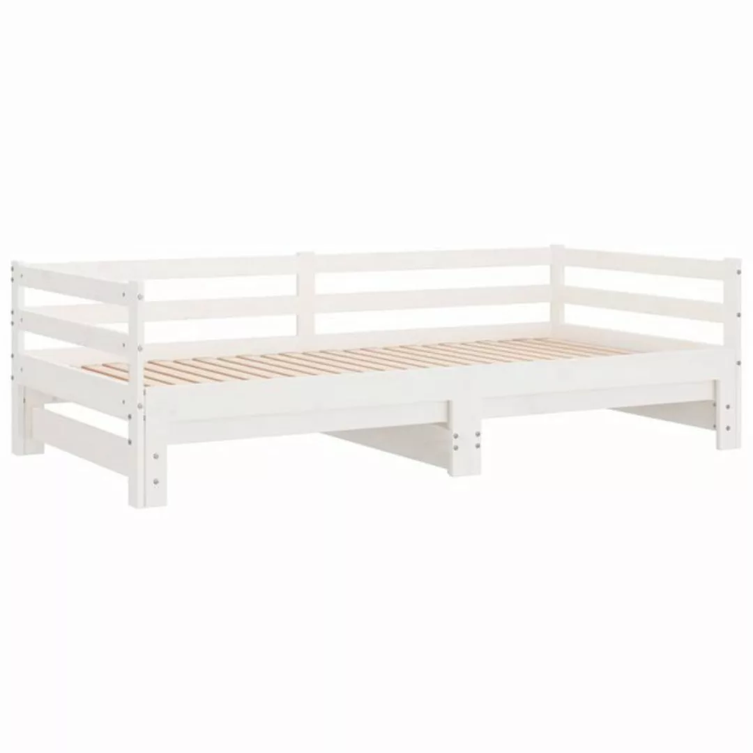 vidaXL Gästebett Gästebett Tagesbett Ausziehbar Weiß 90x190 cm Massivholz K günstig online kaufen