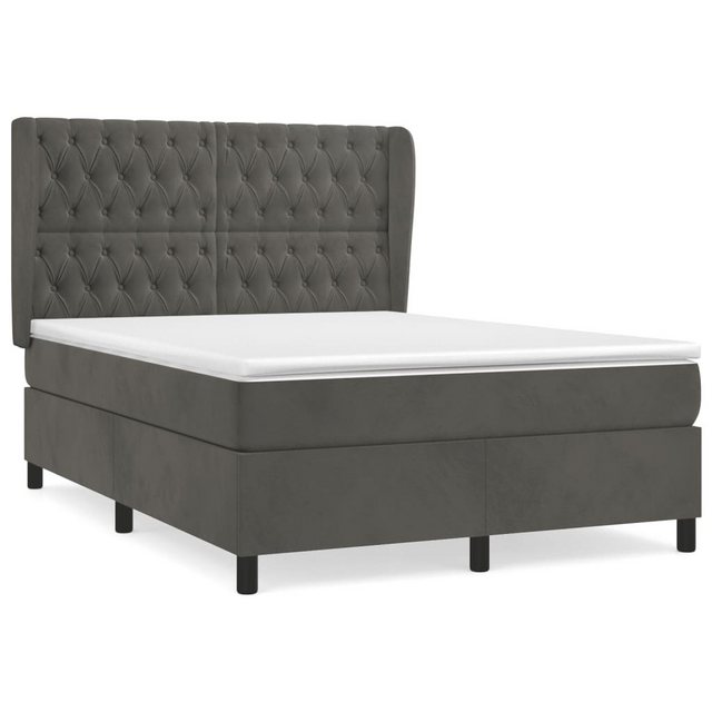 Vidaxl Boxspringbett Mit Matratze Dunkelgrau 140x190 Cm Samt günstig online kaufen