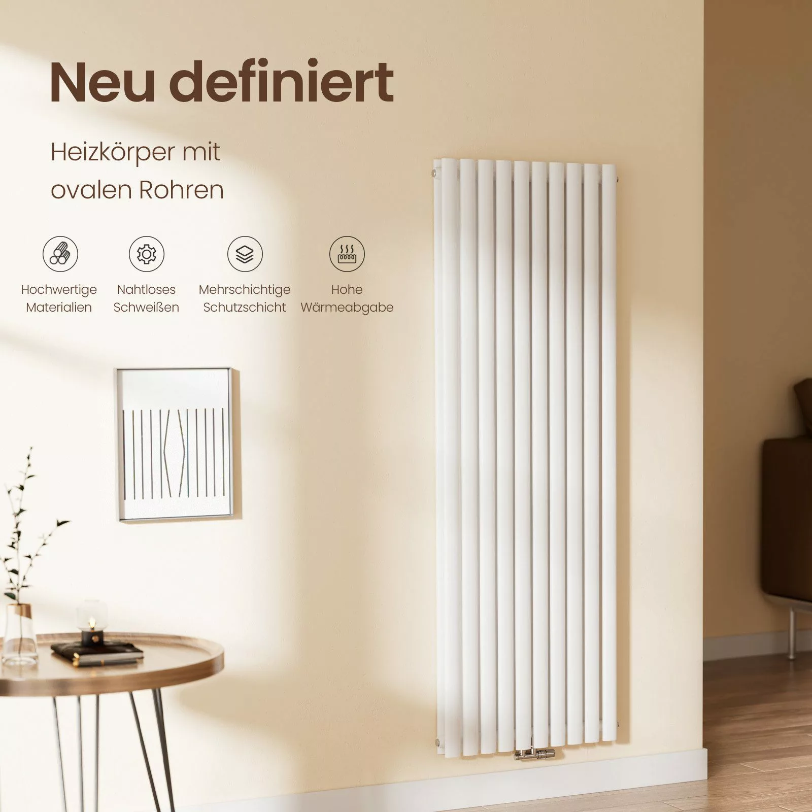 EMKE Heizkörper Design-Heizkörper Vertikal Heizung Ovales günstig online kaufen