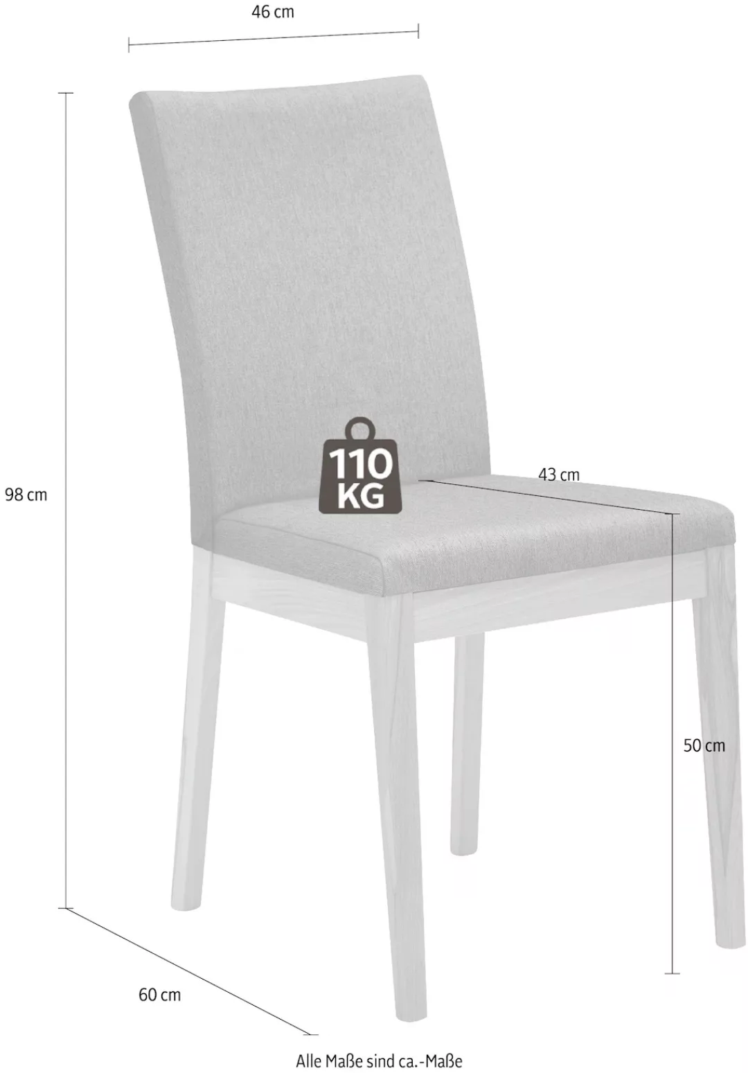 SCHÖSSWENDER Stuhl "Roberto", (Set), 2 St., Polyester, Gestell aus Massivho günstig online kaufen