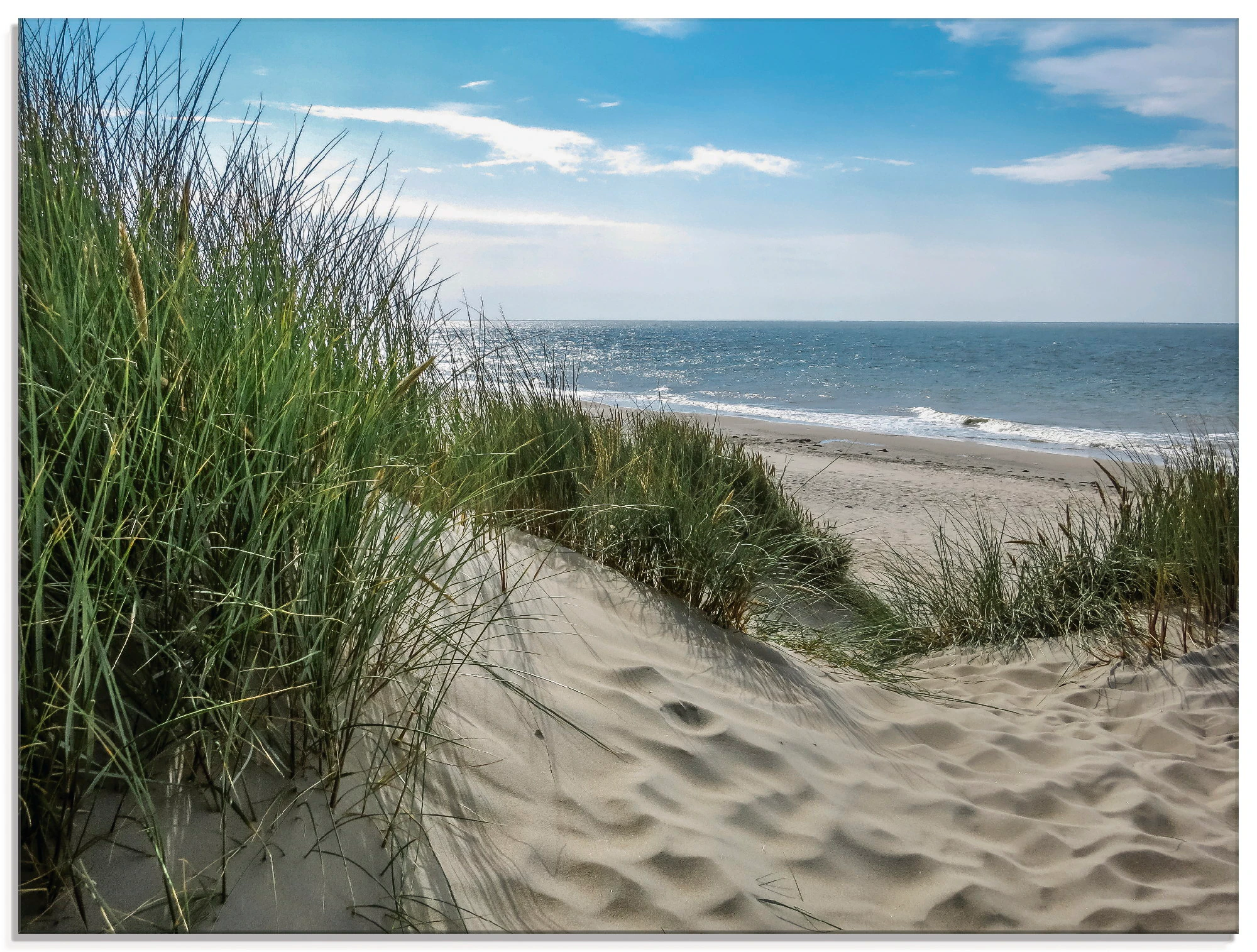 Artland Glasbild "Dünenlandschaft im Sommer an der Nordsee", Strand, (1 St. günstig online kaufen