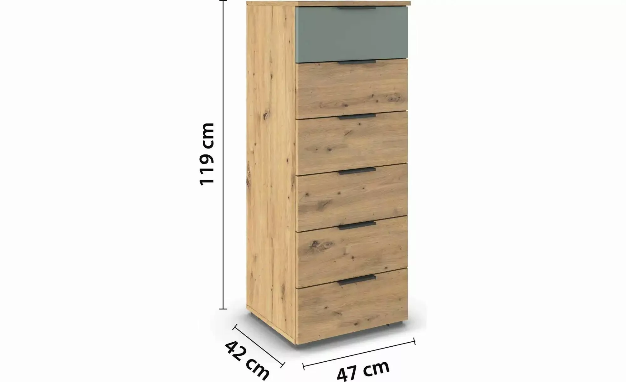 Kommode ¦ holzfarben ¦ Maße (cm): B: 47 H: 119 Kommoden & Sideboards > Komm günstig online kaufen