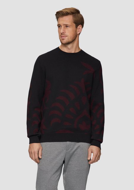 s.Oliver BLACK LABEL Strickpullover Strickpullover mit Jacquard-Muster Ripp günstig online kaufen