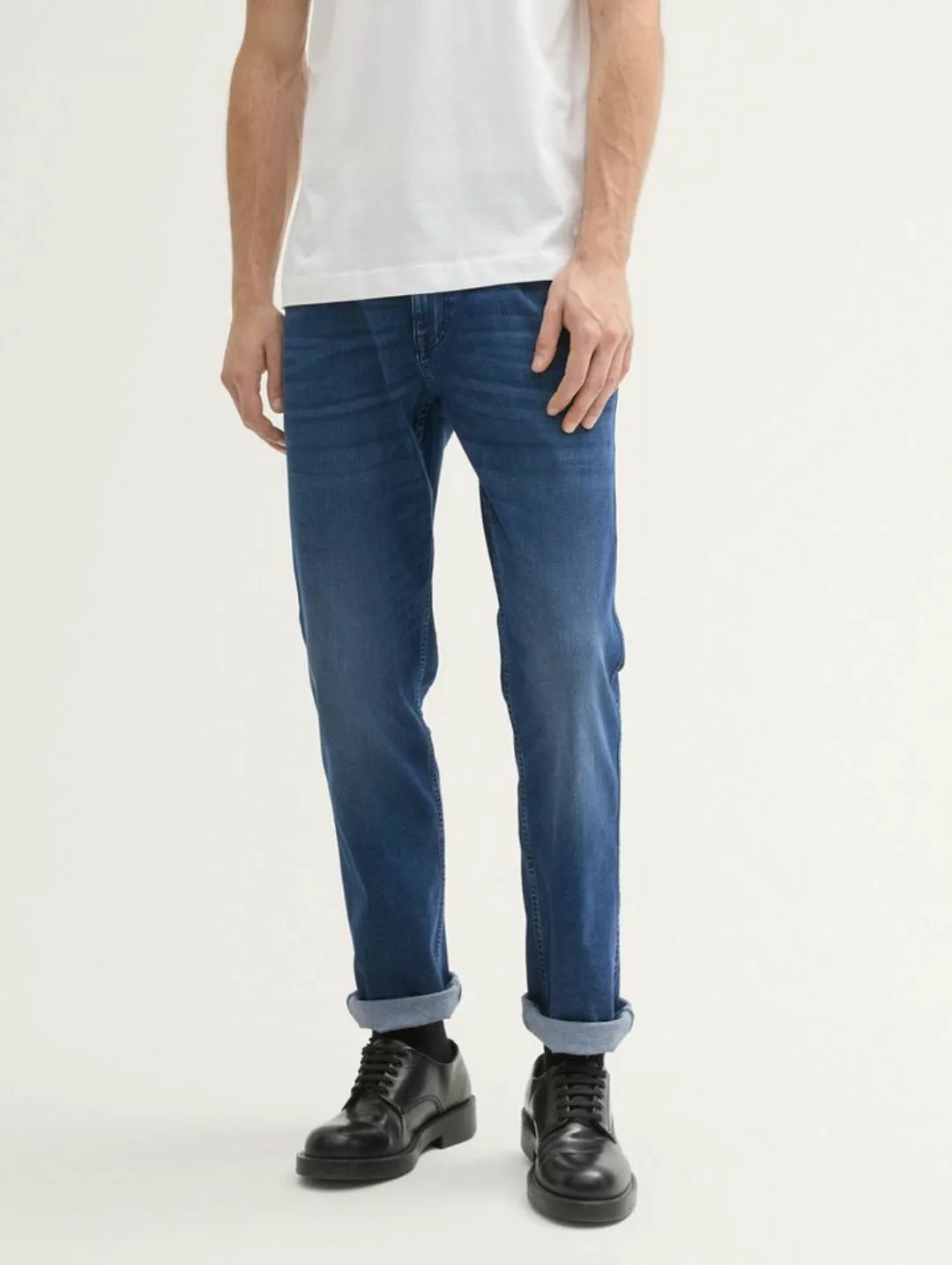 Tom Tailor Herren Jeans MARVIN STRAIGHT - Straight Fit - Blau - Used Dark S günstig online kaufen