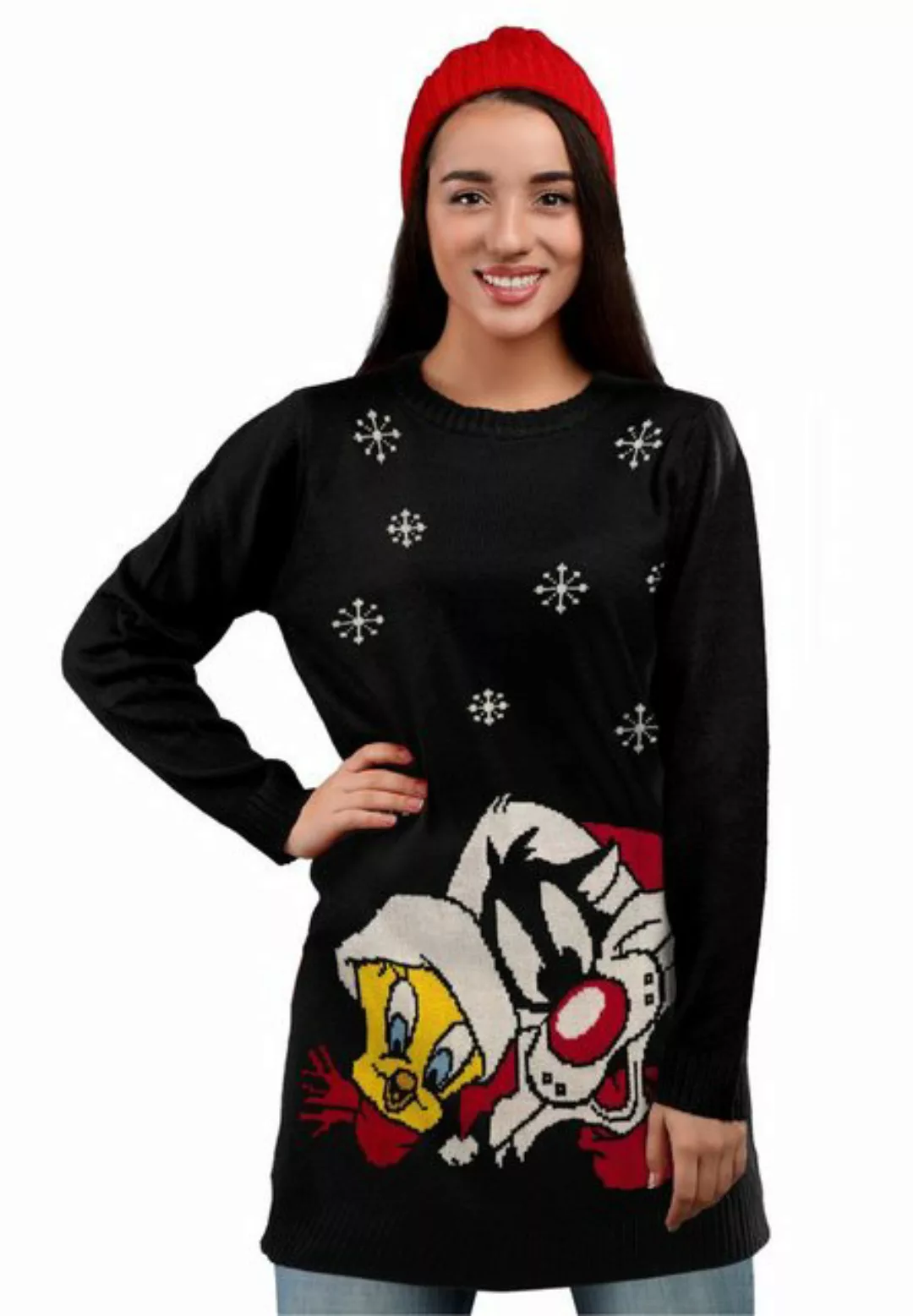 United Labels® Weihnachtspullover Looney Tunes Strickkleid - Sylvester und günstig online kaufen