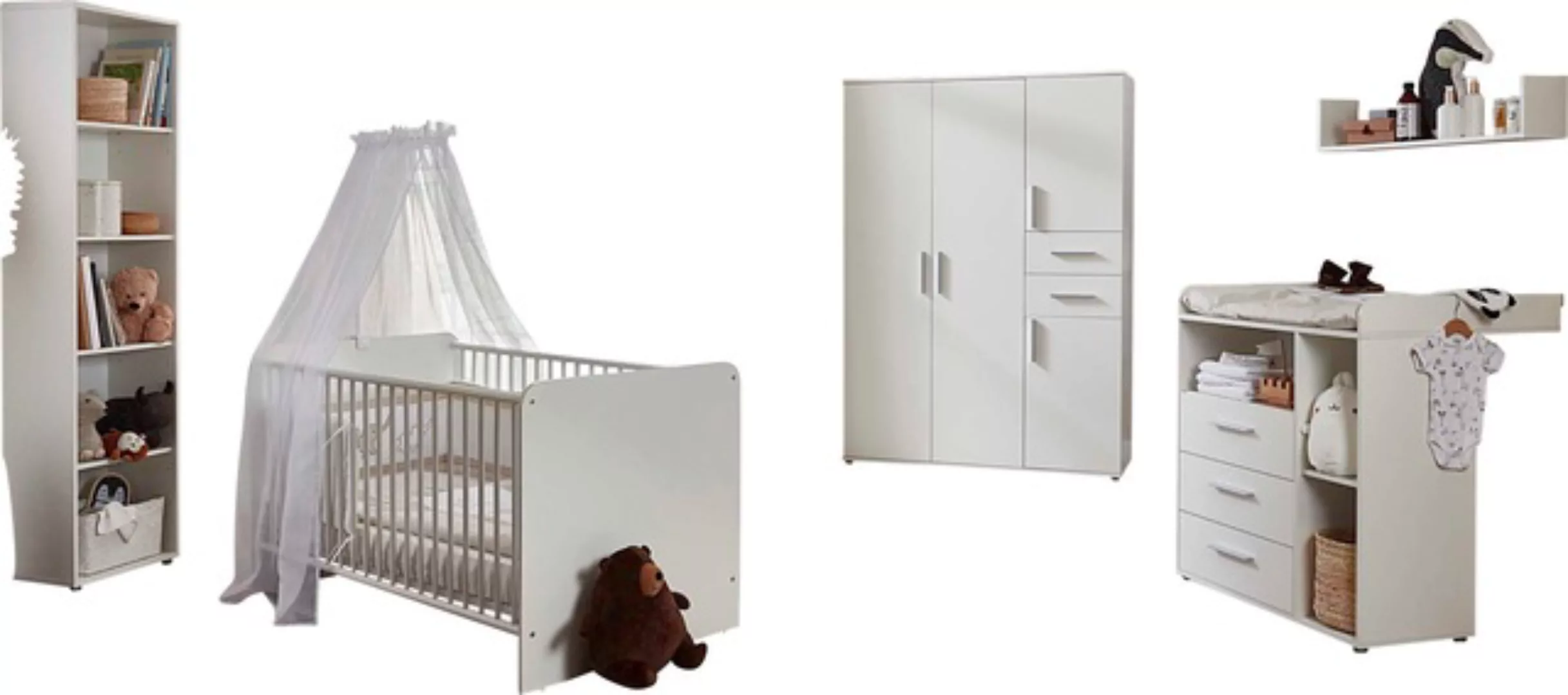 BMG Möbel Babyzimmer-Komplettset »Lea«, (Set, 5 tlg., Bett, Wickelkommode, günstig online kaufen