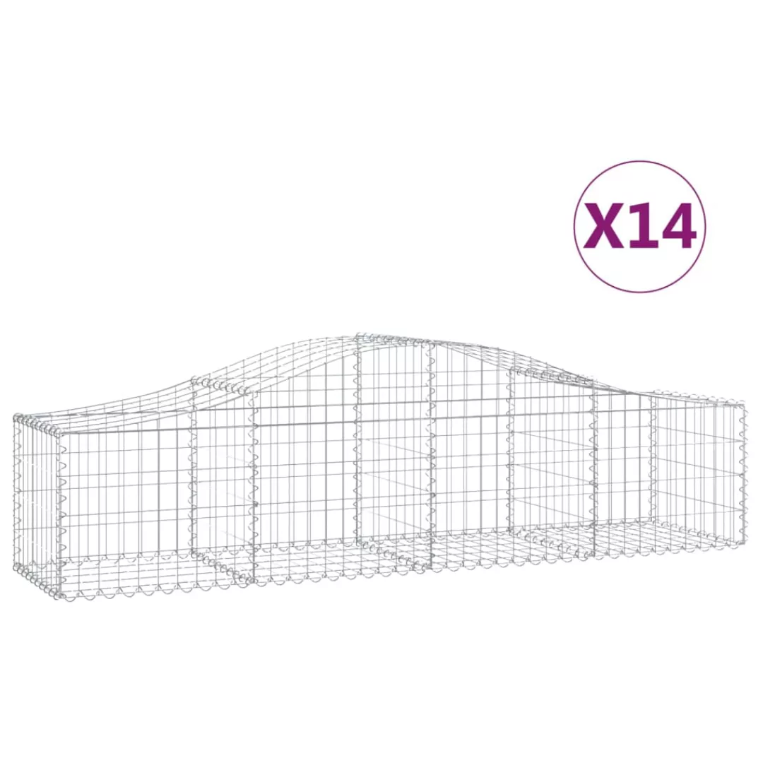 Vidaxl Gabionen Mit Hochbogen 14 Stk. 200x50x40/60 Cm Verzinktes Eisen günstig online kaufen