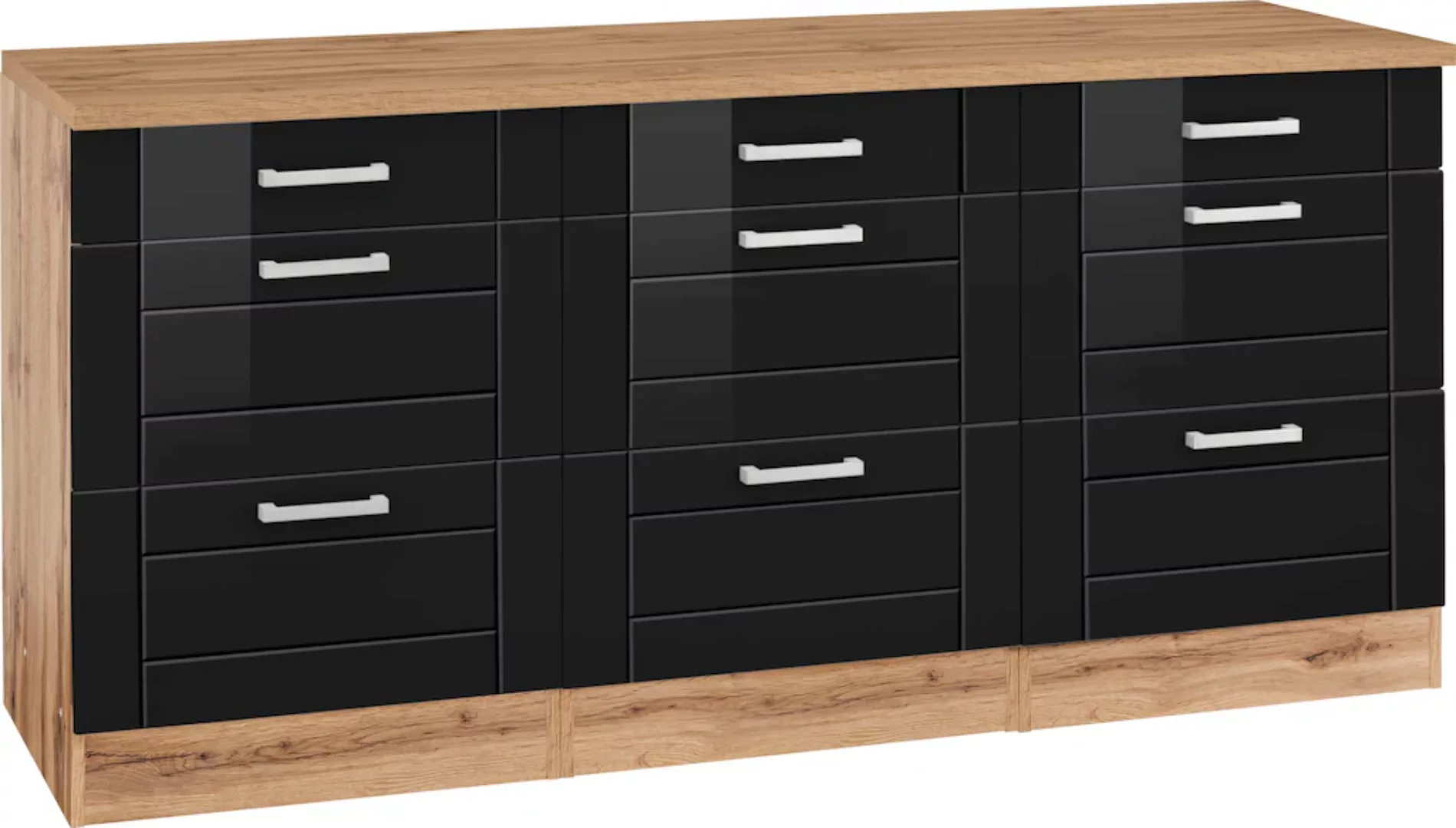 KOCHSTATION Unterschrank "KS-Tinnum", 180 cm breit, Metallgriffe, MDF Front günstig online kaufen