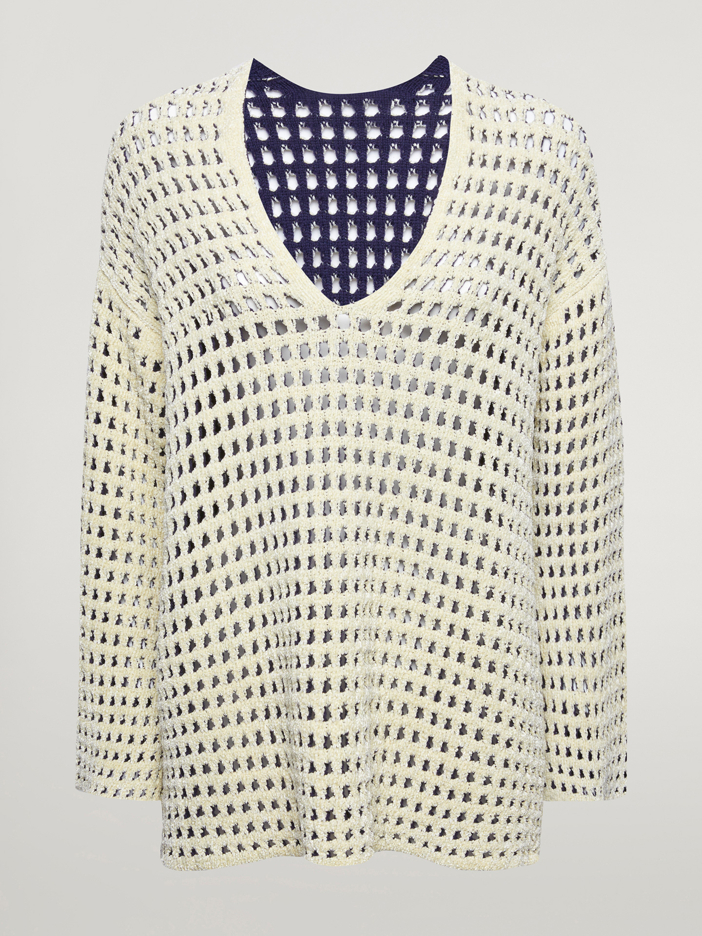 Wolford - Knit Net Top Long Sleeves, Frau, afterglow/navy, Größe: L günstig online kaufen