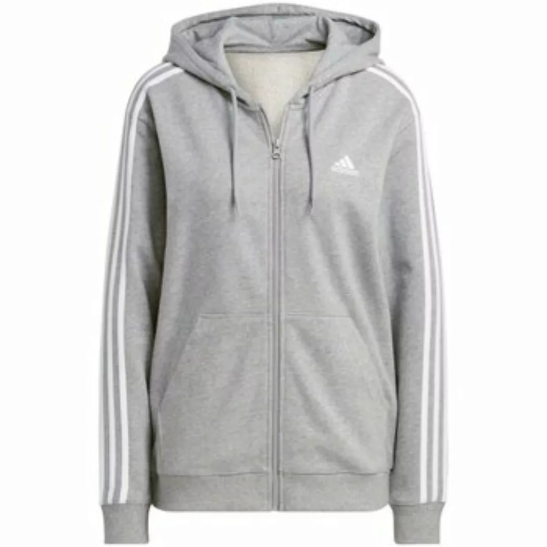 adidas  Damen-Jacke Sport W 3S FT FZ R HD,MGREYH/WHITE IC9917 günstig online kaufen