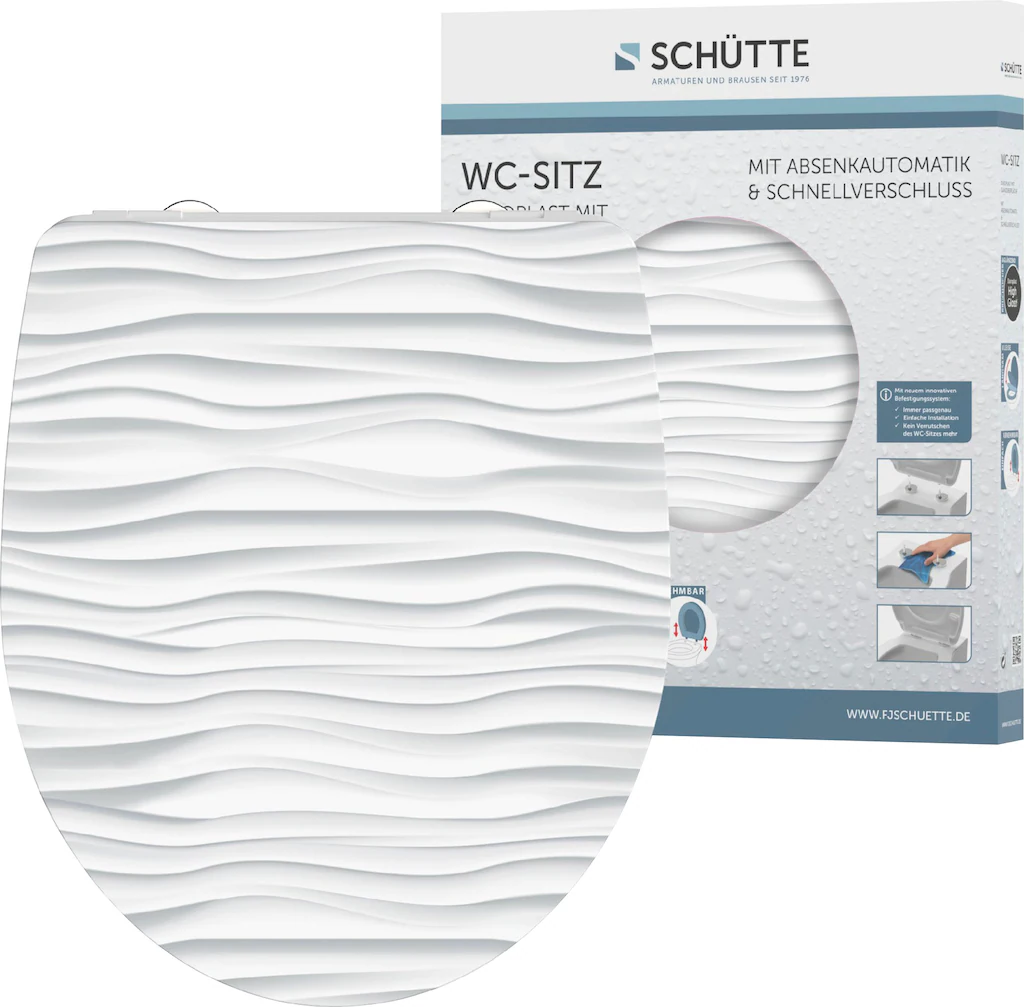 Schütte WC-Sitz "White Wave", Duroplast, mit Absenkautomatik und Schnellver günstig online kaufen