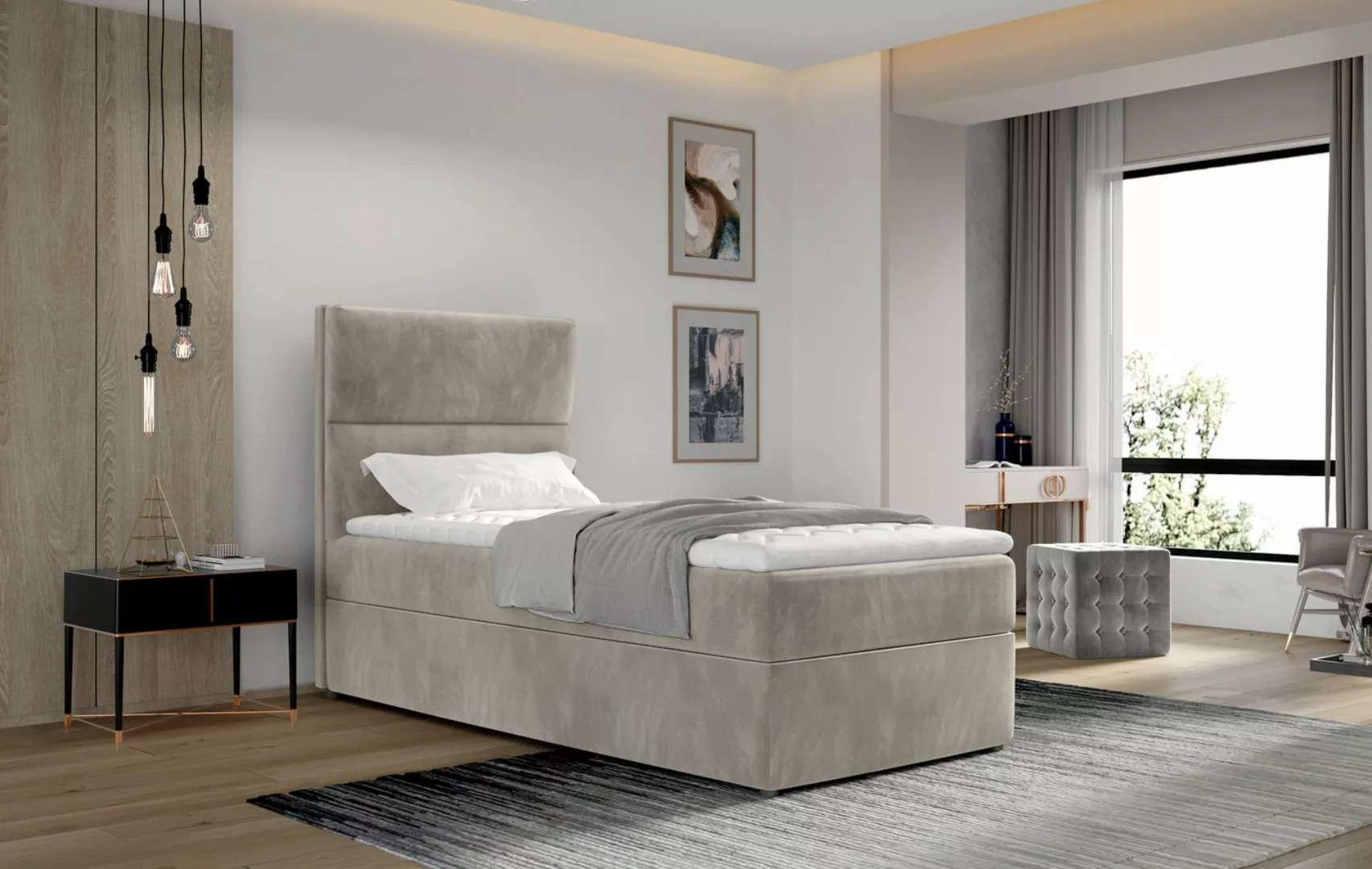 ALTDECOR Boxspringbett CORA (Bettkasten, H3 Matratze Bonellfederung, Topper günstig online kaufen