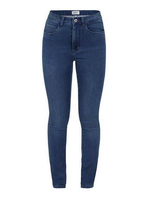 Only Petite – Jeans in verwaschenem Dunkelblau mit hohem Bund und geradem B günstig online kaufen