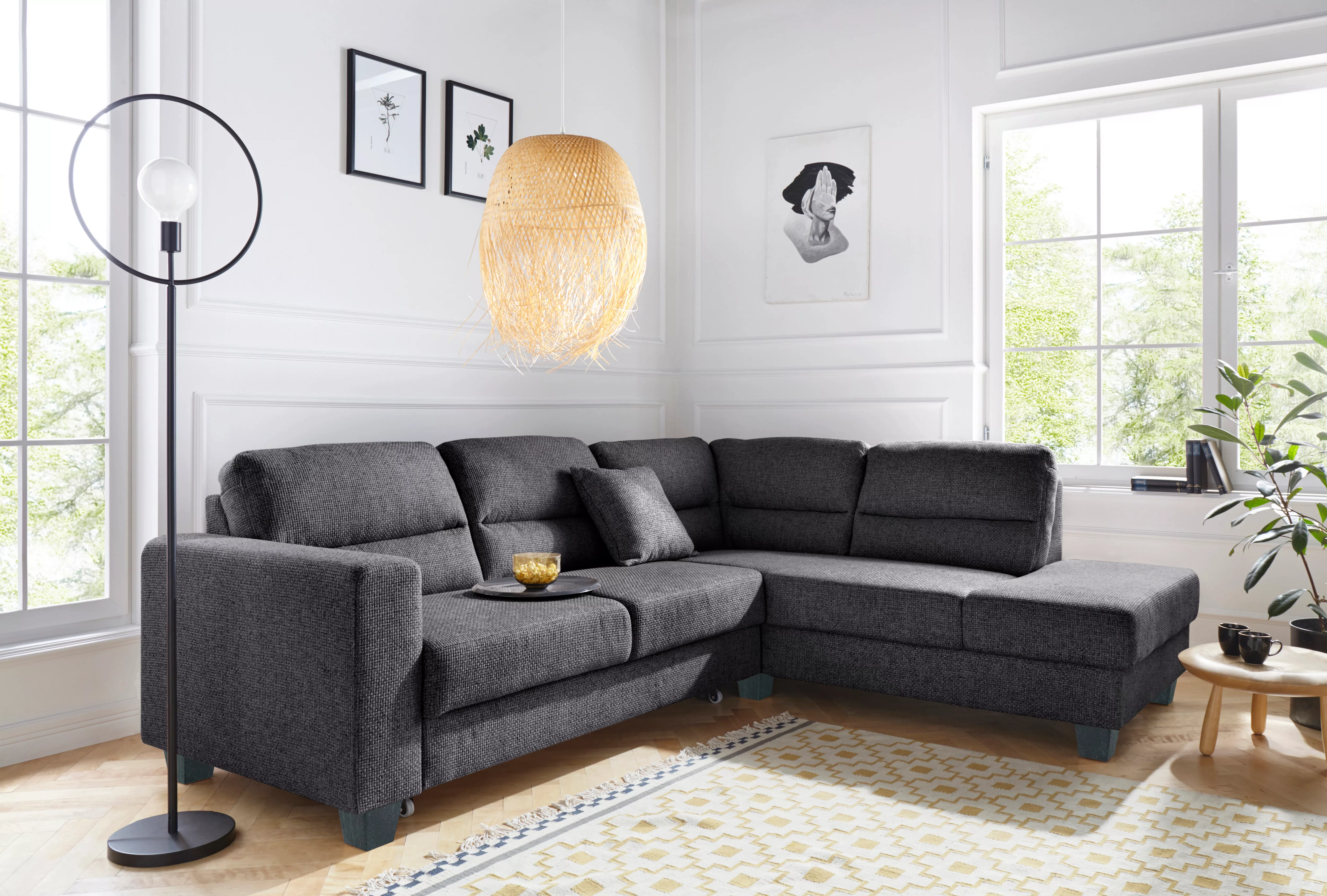 TRENDMANUFAKTUR Ecksofa "Chamber, zeitlos und modern, hoher Sitzkomfort, L- günstig online kaufen
