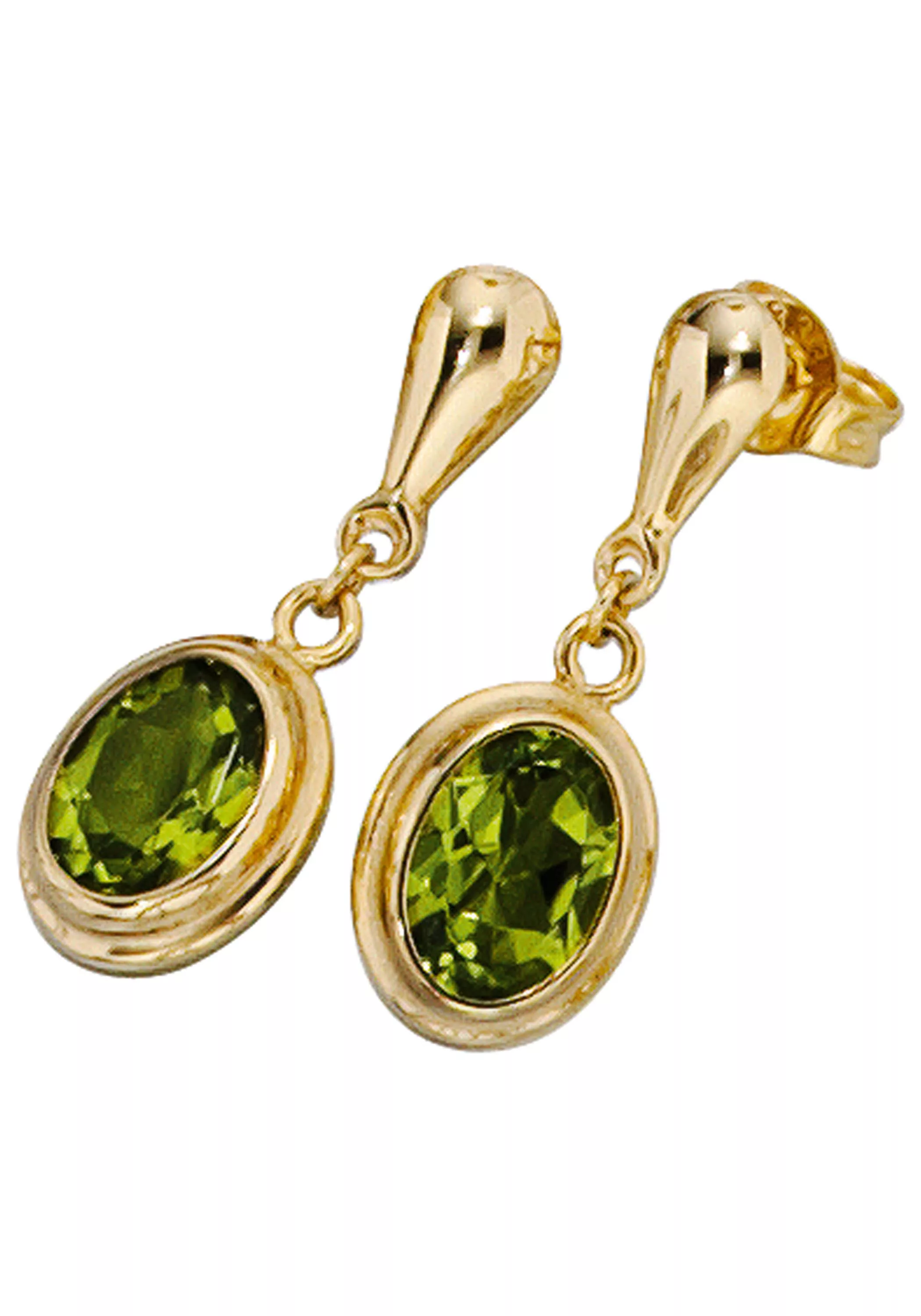 JOBO Paar Ohrhänger, oval 585 Gold mit Peridot günstig online kaufen