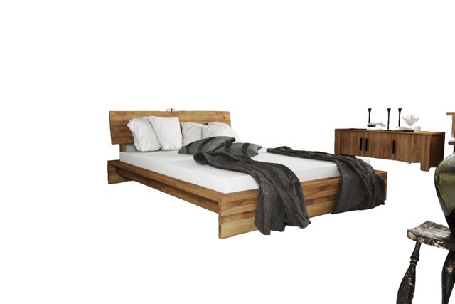 Natur24 Bett Bett Lubic 1 Sonderl 180x210 Wildeiche Sprossenkopfteil Holzfu günstig online kaufen