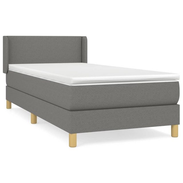 vidaXL Boxspringbett Boxspringbett mit Matratze Dunkelgrau 100x200 cm Stoff günstig online kaufen