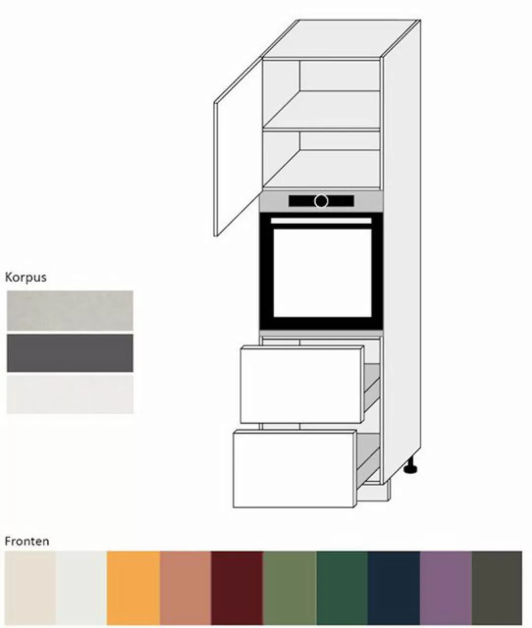 Feldmann-Wohnen Backofenumbauschrank Tivoli (Tivoli, 1-St) 60cm Front- & Ko günstig online kaufen