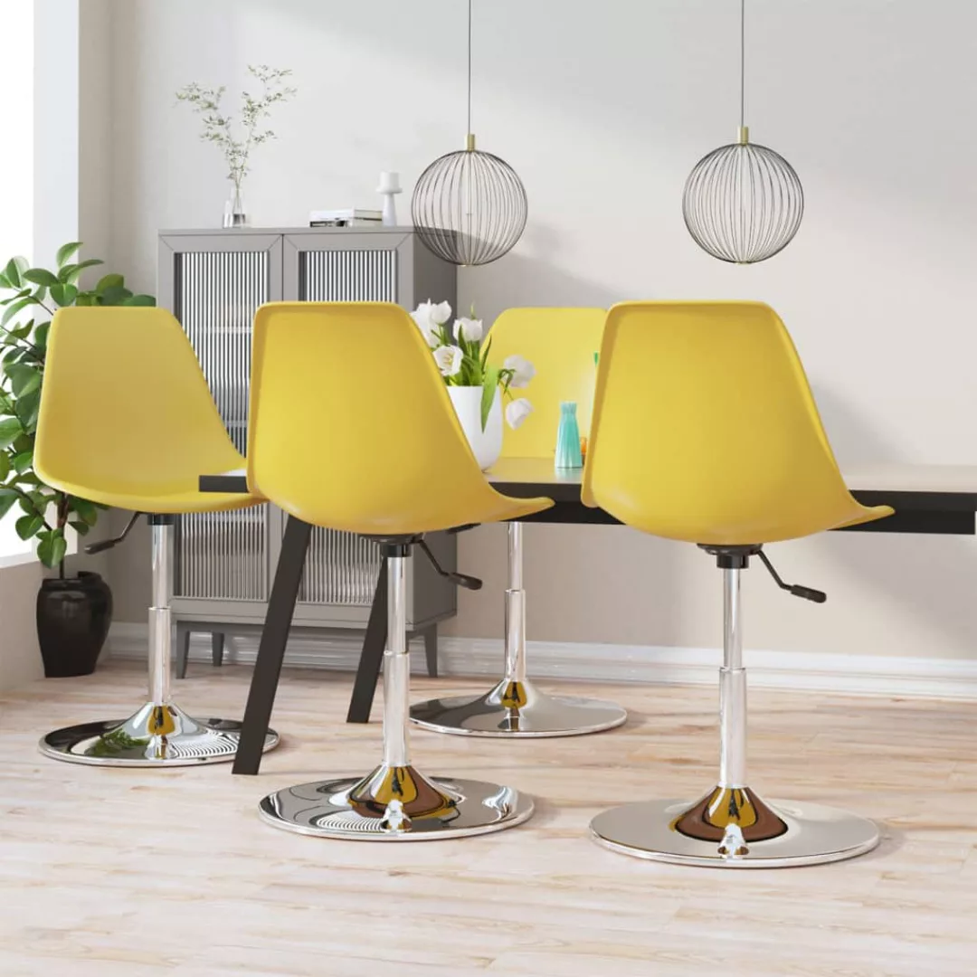 Vidaxl Esszimmerstühle 4 Stk. Drehbar Gelb Pp günstig online kaufen