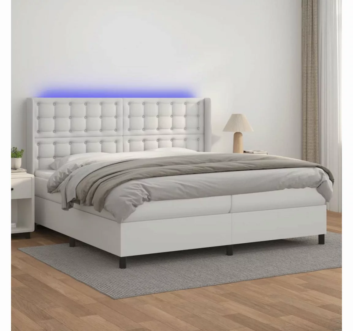 vidaXL Boxspringbett Boxspringbett mit Matratze und LED Kunstleder (200 x 2 günstig online kaufen